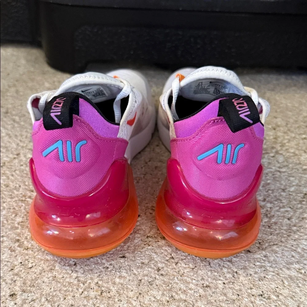 Nike Air Max 270 White Pink Orange Sneakers - Picture 2 of 6
